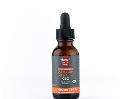 Primal 1000 Mg Organic Full Spectrum Hemp Oil W- Cbg For Giant Dogs For Cheap