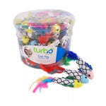 Coastal Turbo Bulk Cat Toy Bins, Fish with Feathers, 60 Pieces For Sale