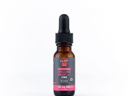 Primal 125 Mg Organic Full Spectrum Hemp Oil W- Cbg For Cats For Sale