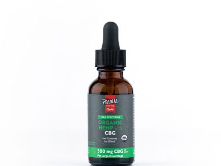 Primal 500 Mg Organic Full Spectrum Hemp Oil W- Cbg For Large Dogs For Discount