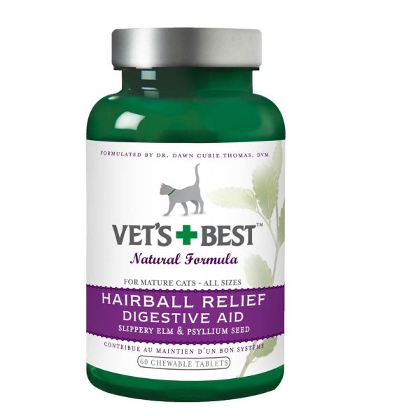 Vet s Best Cat Hairball Relief Tablets 1ea 60 ct For Sale