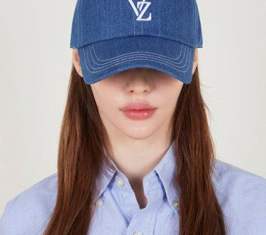 VARZAR 3D Monogram Stitch Over Fit Ball Cap Bluedenim Fashion