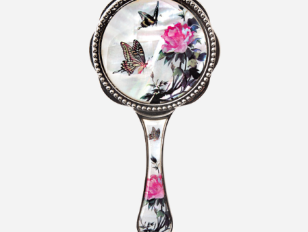 Hand Mirror With Beautiful Mother Of Pearl Handle, Mother Of Pearl Handle Mirror - Damhwa Butterfly   Made In Korea Online Hot Sale