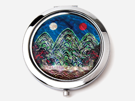 Harmony Of Korean Style & Natural Mother Of Pearl Pressed Mother Of Pearl Hand Mirror - Ilwolobongdo   Made In Korea Sale