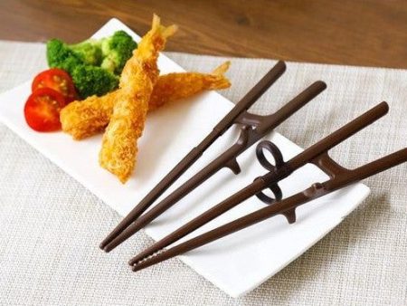 Edison Adult Correction Chopsticks Right Hand Brown 2pcs on Sale