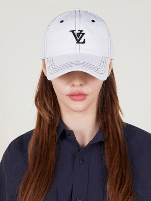 VARZAR 3D Monogram Stitch Over Fit Ball Cap White Supply