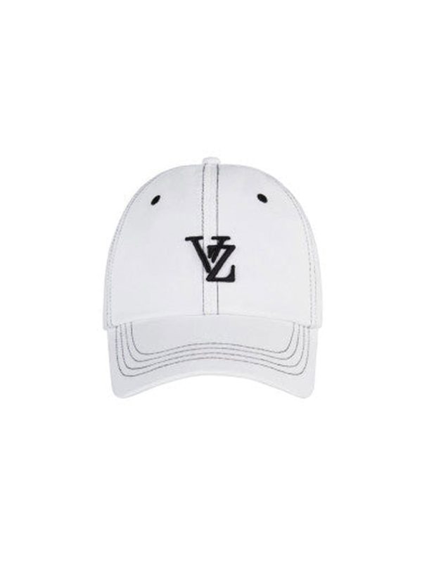 VARZAR 3D Monogram Stitch Over Fit Ball Cap White Supply