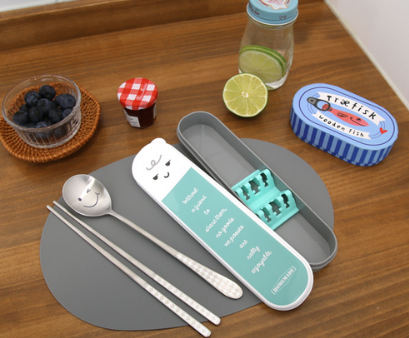 BLUETABLE Noiseless Stainless Steel Spoon Case Set   Made in Korea Online Sale