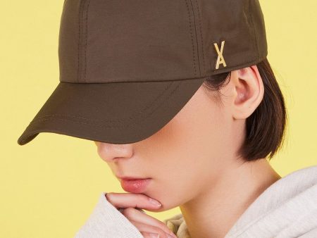 VARZAR Stud Logo Nylon Newsboy Ball Cap Brown Online Sale