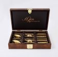 H.jin Jangsaeng Vacuum Gold Titanium Spoon Set (Sipjangsaeng Pattern) Recommended For Birthday Gifts Hot on Sale