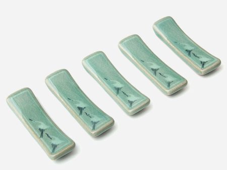 Celadon Spoon Holder Crane 5 piece set made in Korea Sale