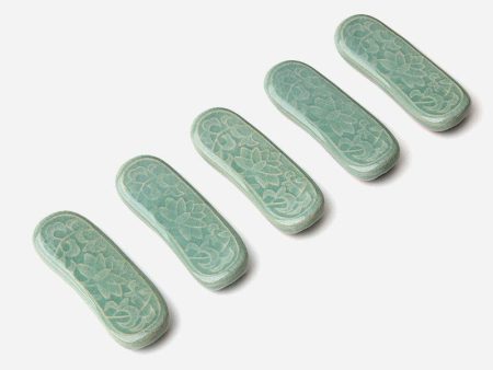 Celadon Spoon Holder Arabesque Pattern 5 piece set made in Korea Online