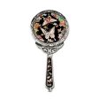 Hand Mirror With Beautiful Mother Of Pearl Handle, Mother Of Pearl Pocket Hand Mirror - Flower Butterfly   Made In Korea Fashion