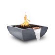 Top Fires Avalon 30-Inch Square Concrete Gas Fire and Water Bowl - Match Lit Supply