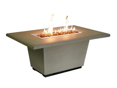 American Fyre Designs Cosmopolitan 54-Inch Concrete Rectangular Gas Fire Pit Table Hot on Sale