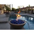 Top Fires Sedona 33-Inch Round Concrete Gas Fire and Water Bowl - Match Lit (OPT-33RFW) Online Sale