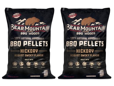 Bear Mountain BBQ All-Natural Hardwood Hickory Smoker Pellets, 40 Lb (2 Pack) Fashion