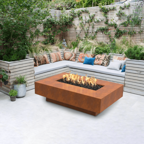 Top Fires Cabo Linear Corten Steel Gas Fire Pit Table Online now