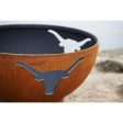 Fire Pit Art Longhorn 36-Inch Handcrafted Carbon Steel Gas Fire Pit Online Hot Sale