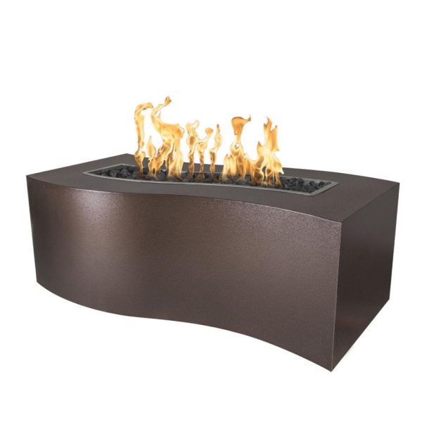 Top Fires Billow Rectangular Steel Gas Fire Pit Table - Match Lit Supply