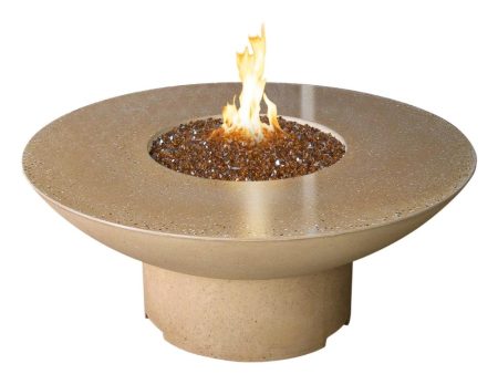 American Fyre Designs Lotus 48-Inch Round Concrete Gas Fire Pit Table Sale