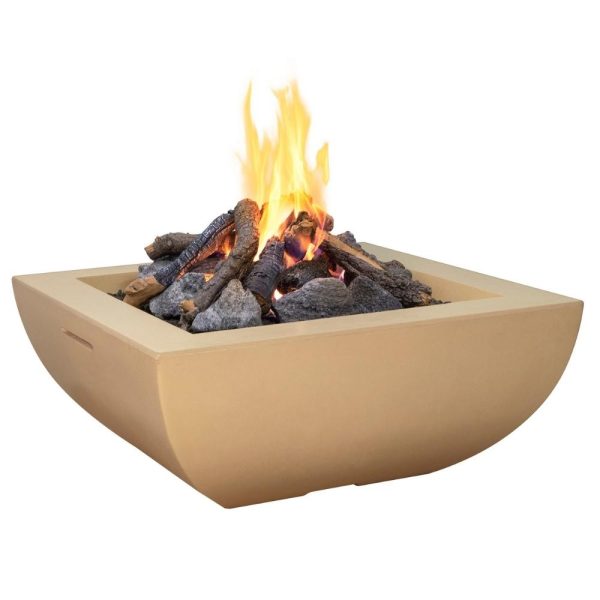 American Fyre Designs Bordeaux 36-Inch Square Concrete Gas Fire Bowl For Cheap