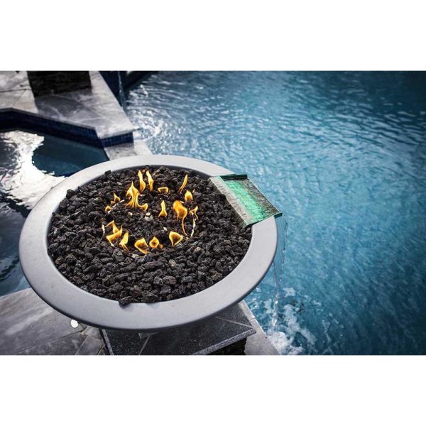 Top Fires Cazo 31-Inch Round Concrete Gas Fire and Water Bowl - Match Lit (OPT-31RFW) Online Hot Sale