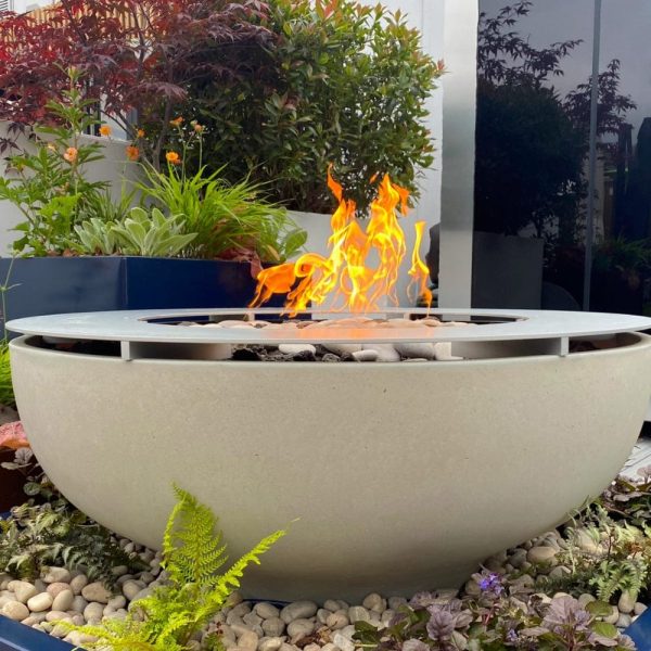 Solus Luna 42-Inch Round Ultra High-Performance Concrete Gas Fire Pit Online now