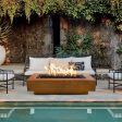 Top Fires Coronado 15-Inch Tall Rectangular Corten Steel Gas Fire Pit - Match Lit Hot on Sale