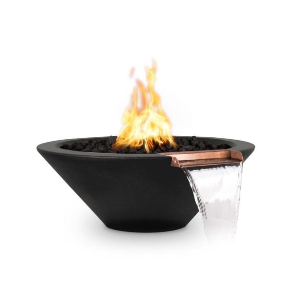 Top Fires Cazo 24-Inch Round Concrete Gas Fire and Water Bowl - Match Lit (OPT-24RFW) For Sale