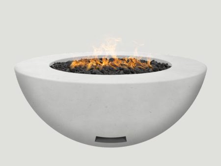 Modern Blaze 48-Inch Round Concrete Gas Fire Bowl with Push Button Ignition on Sale