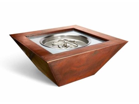 HPC 36-Inch Sierra Square Copper Gas Fire Bowl For Cheap