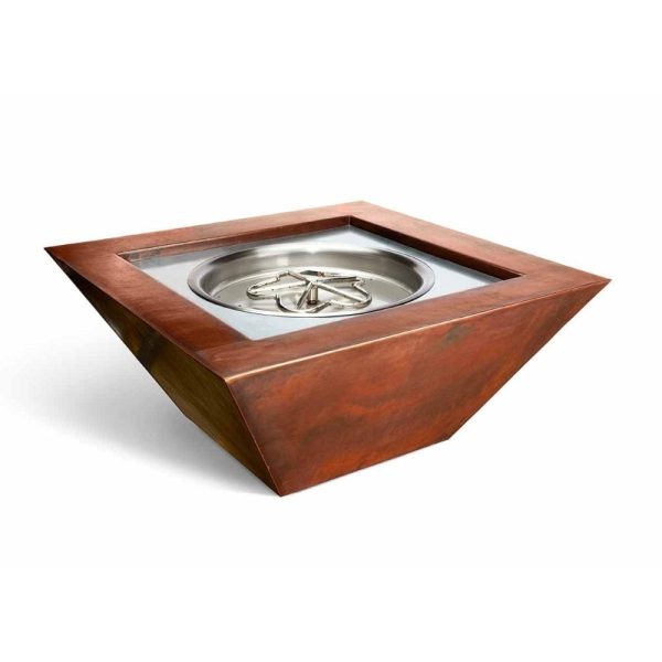 HPC 36-Inch Sierra Square Copper Gas Fire Bowl For Cheap