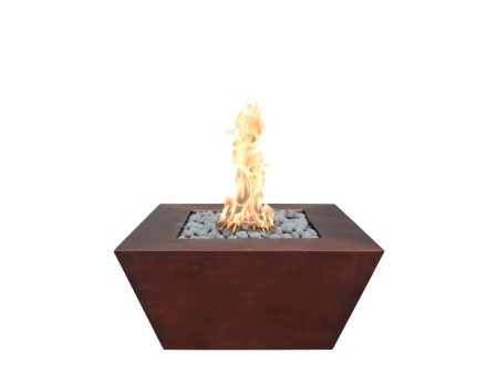 Top Fires Redan Square Copper Gas Fire Pit - Match Lit on Sale