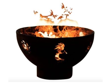 Fire Pit Art Kokopelli 36-Inch Handcrafted Carbon Steel Fire Pit (KO) Online