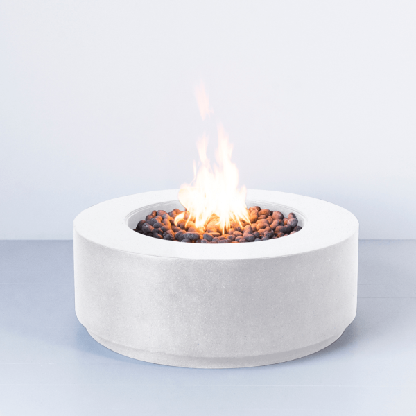 Modern Blaze Oblica Round Concrete Fire Pit Table Supply