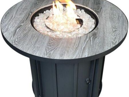 AZ Patio Heaters Wood Tile 30-Inch Round LP Fire Pit Table (AFP-FWT) For Sale