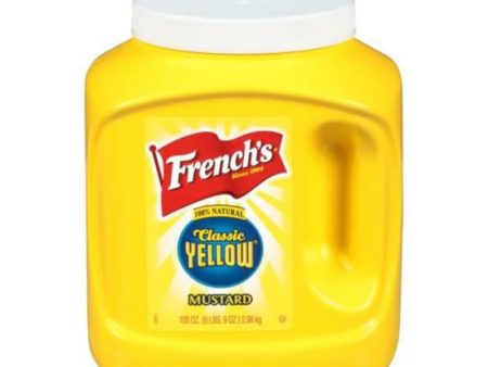 Classic Yellow Mustard, Bulk 105 oz Container, 100% Natural, Gluten-Free Hot on Sale