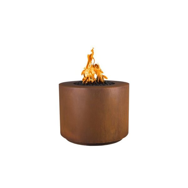 Top Fires Beverly Round Corten Steel Gas Fire Pit - Match Lit Online now