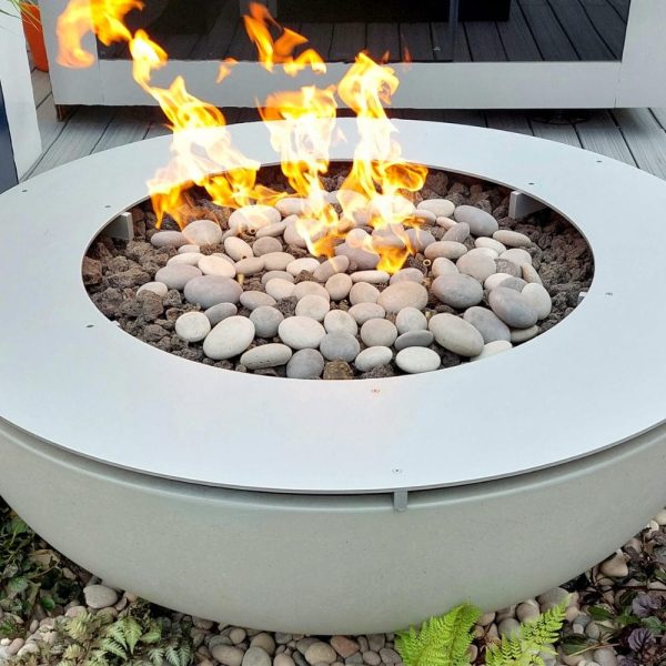 Solus Luna 42-Inch Round Ultra High-Performance Concrete Gas Fire Pit Online now