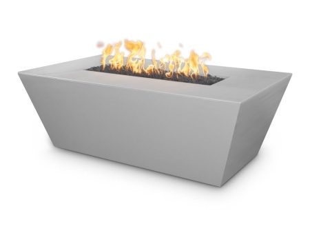 Top Fires Angelus 60-Inch Rectangular GFRC Gas Fire Pit Table - Flame Sense on Sale