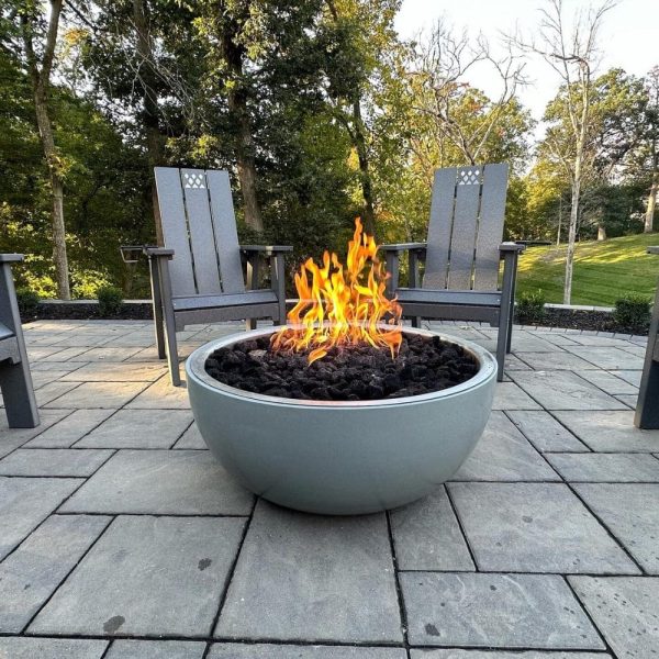 HPC 35-Inch Aluminum Gas Fire Bowl with On Off Ignition and Torpedo Burner For Cheap