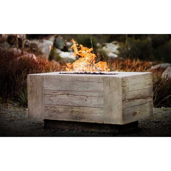 Top Fires Catalina Rectangular GFRC Gas Fire Pit - Flame Sense Sale