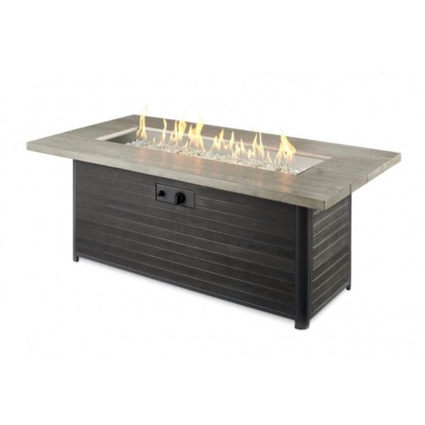 The Outdoor GreatRoom Company Cedar Ridge 61-Inch Linear Gas Fire Pit Table (CR-1242-K) Online Hot Sale