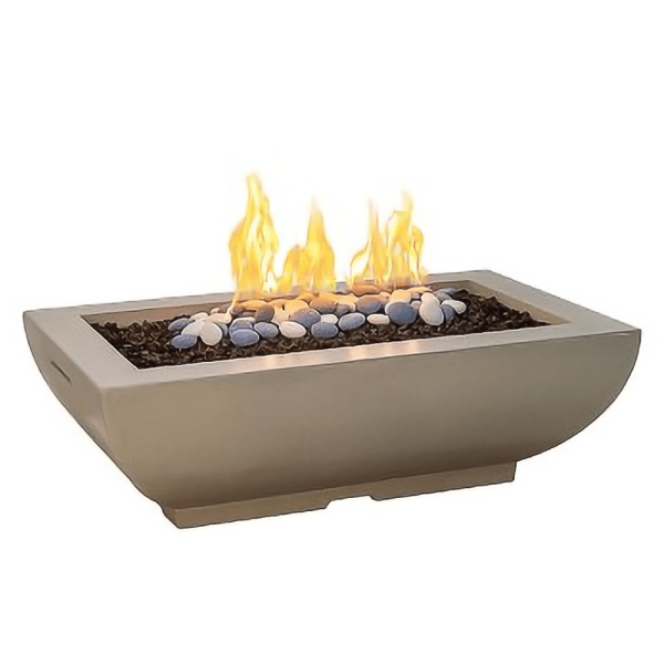 American Fyre Designs Bordeaux 50-Inch Rectangular Concrete Gas Fire Bowl Online Sale