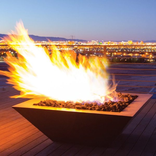 HPC 40-Inch Sedona Square Copper Gas Fire Bowl Supply