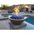 Top Fires Sedona 33-Inch Round Concrete Gas Fire and Water Bowl - Match Lit (OPT-33RFW) Online Sale