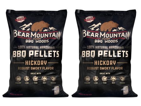 Bear Mountain BBQ All-Natural Hardwood Hickory Smoker Pellets, 20 Lb (2 Pack) Supply