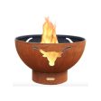 Fire Pit Art Longhorn 36-Inch Handcrafted Carbon Steel Gas Fire Pit Online Hot Sale