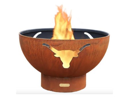 Fire Pit Art Longhorn 36-Inch Handcrafted Carbon Steel Gas Fire Pit Online Hot Sale